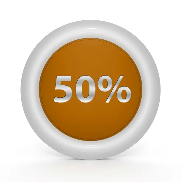 Fünfzig Prozent kreisförmiges Symbol auf weißem Hintergrund — Stockfoto