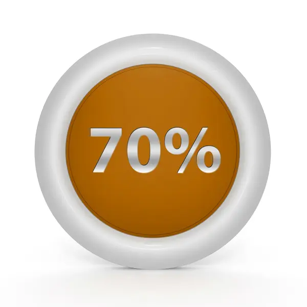 Hetven százaléka a kör alakú ikon fehér háttér — Stock Fotó