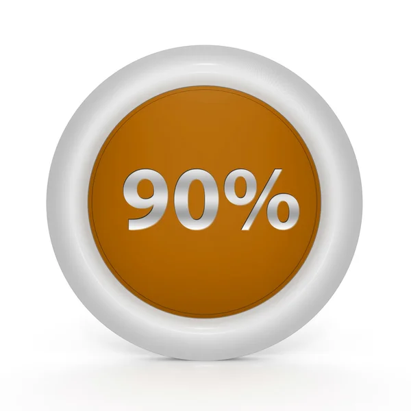 Ninety percent circular icon on white background — Stock Photo, Image