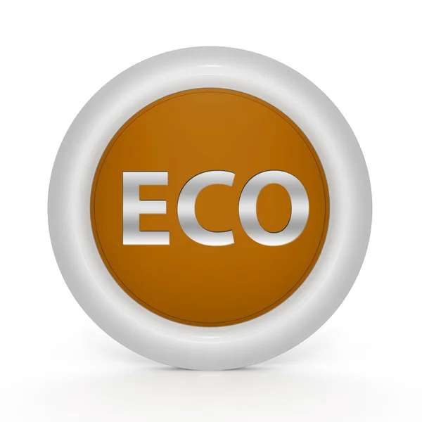 ไอคอนวงกลม Eco บนพื้นหลังสีขาว — ภาพถ่ายสต็อก