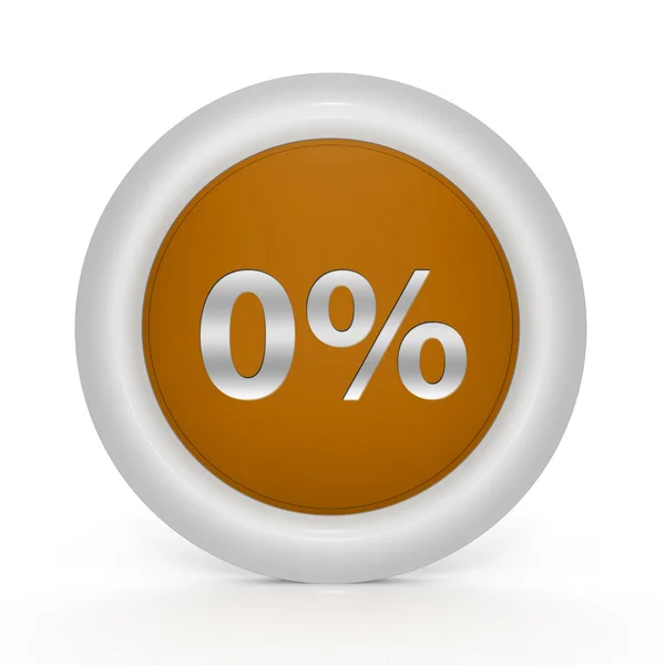 Zero percent circular icon on white background — Stock Photo, Image