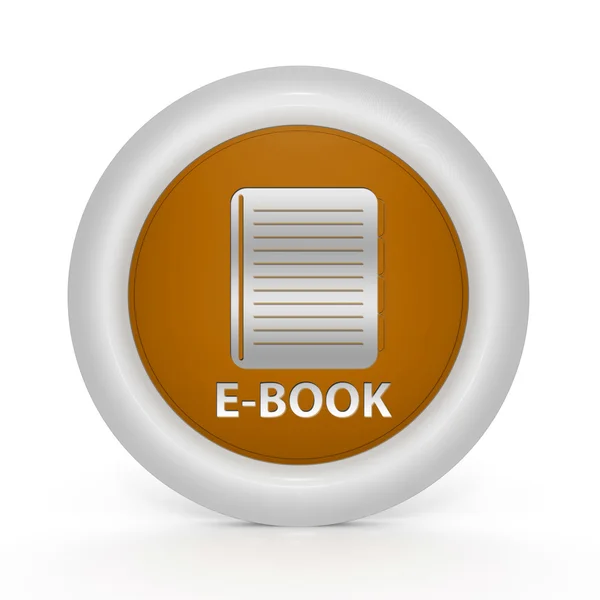 Ícone circular de e-book sobre fundo branco — Fotografia de Stock