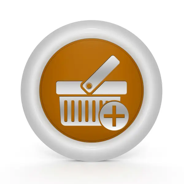 Add to basked circular icon on white background — Stock Photo, Image