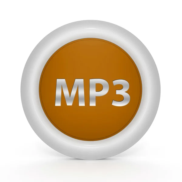 Icona circolare MP3 su sfondo bianco — Foto Stock