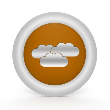 Beyaz arka plan bulut dairesel simgesine