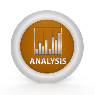 Veri analizi dairesel simgesi beyaz arka plan üzerinde