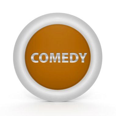 Komedi dairesel simgesi beyaz arka plan üzerinde