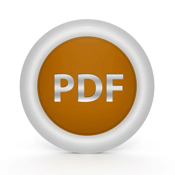 Pdf kreisförmiges Symbol auf weißem Hintergrund — Stockfoto