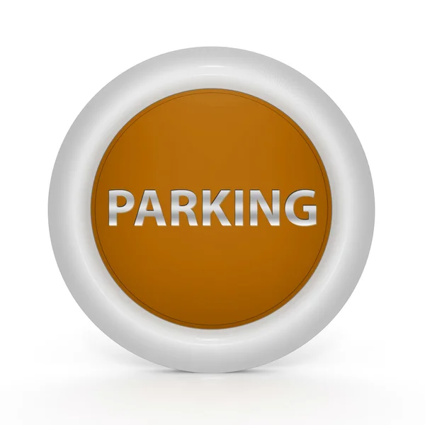 Parcheggio icona circolare su sfondo bianco — Foto Stock