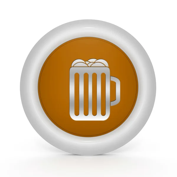 Beyaz arka plan üzerinde bira dairesel simgesi — Stok fotoğraf