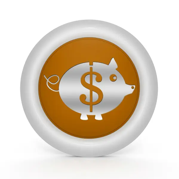 Dollar pig circular icon on white background — Stock Photo, Image