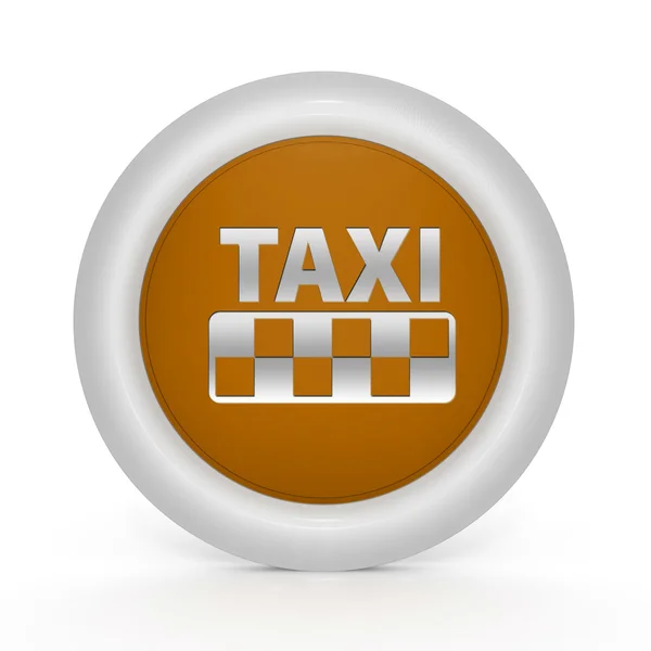 Icona circolare taxi su sfondo bianco — Foto Stock