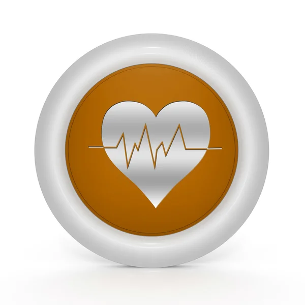 Beyaz arka plan üzerinde kalp dairesel simgesi — Stok fotoğraf