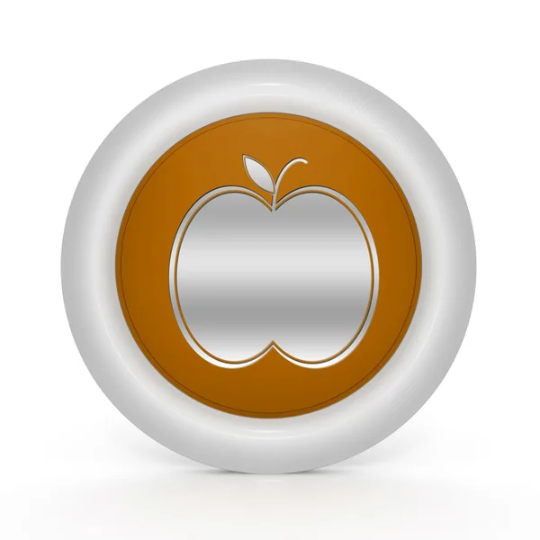 Круглая иконка яблока на белом фоне — стоковое фото