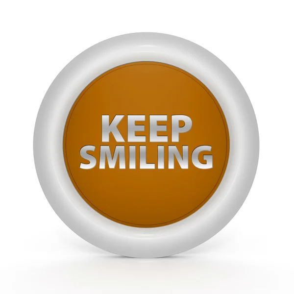 Continue sorrindo ícone circular no fundo branco — Fotografia de Stock