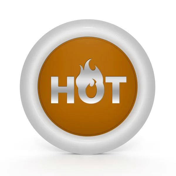 Ícone circular quente no fundo branco — Fotografia de Stock