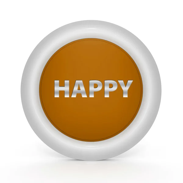 Happy icône circulaire sur fond blanc — Photo