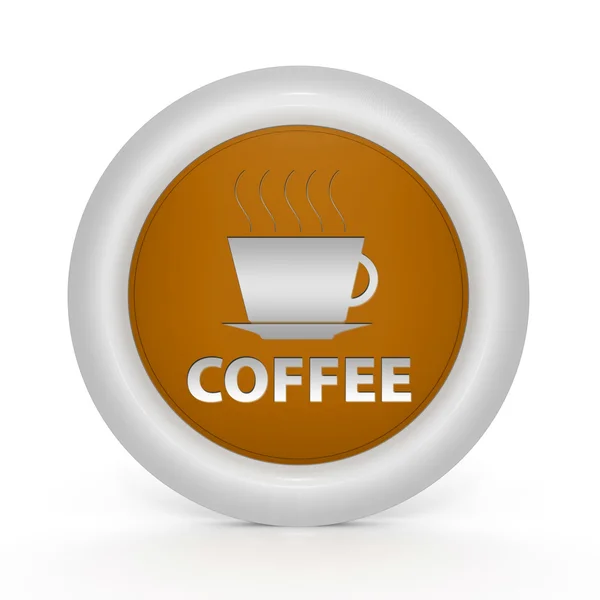 Koffie circulaire pictogram op witte achtergrond — Stockfoto