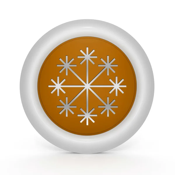 白い背景の雪円形アイコン — ストック写真