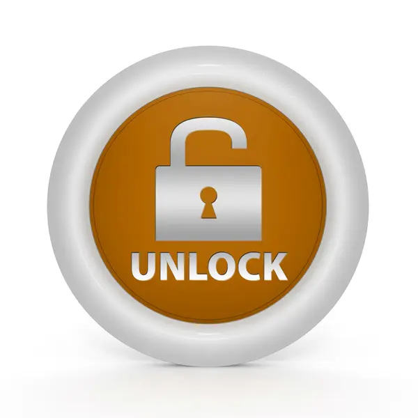 Unclock kör alakú ikon fehér háttér — Stock Fotó