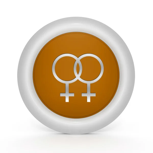 Lesbijki okrągła ikona na białym tle — Zdjęcie stockowe