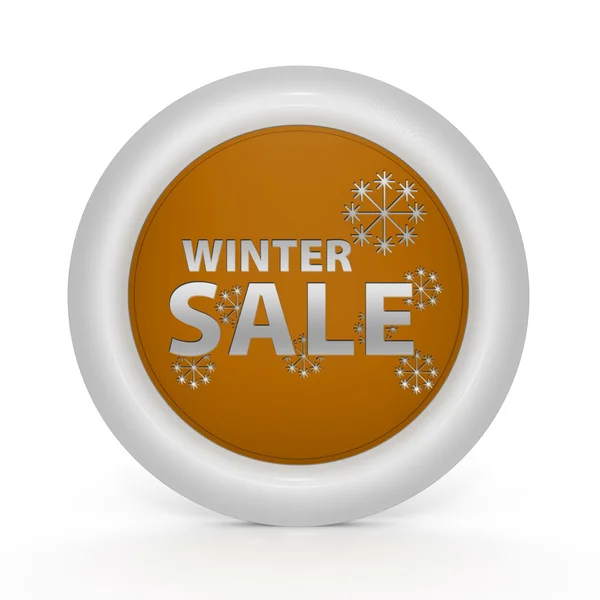 Winterschlussverkauf kreisförmiges Symbol auf weißem Hintergrund — Stockfoto