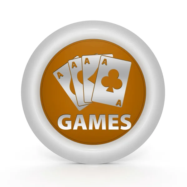 Круговая иконка игры на белом фоне — стоковое фото