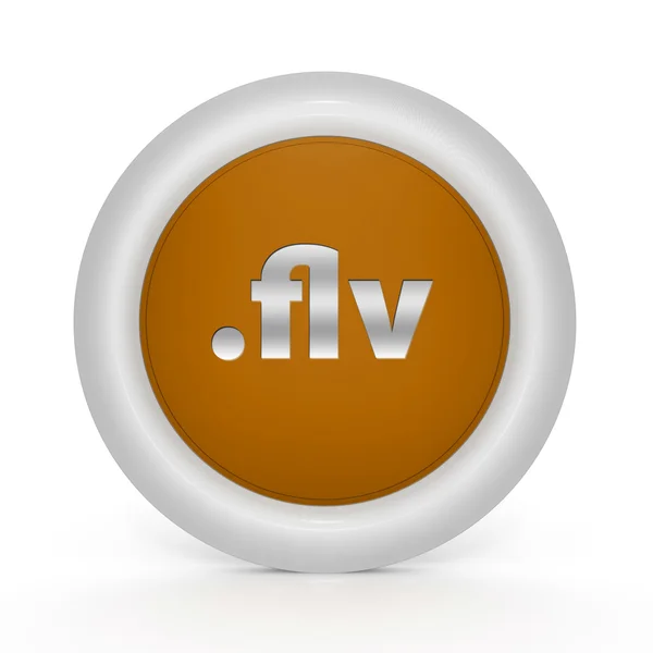 .flv circular icon on white background — Stock Photo, Image