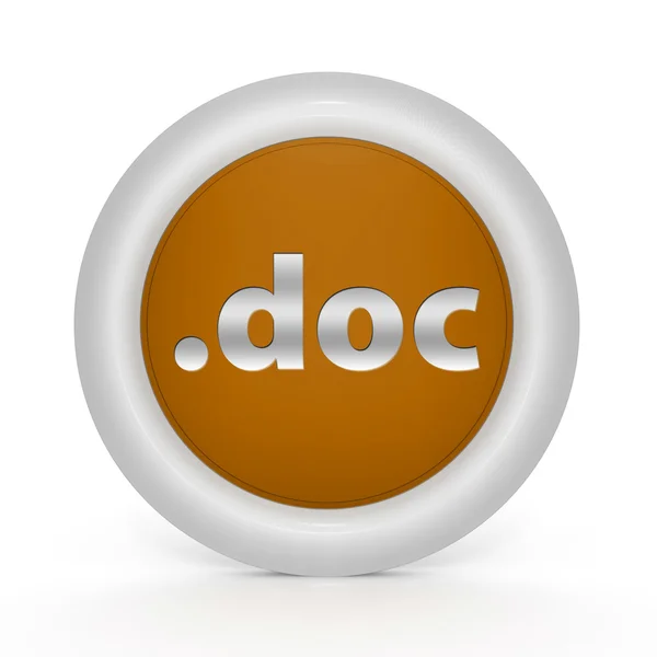 .doc cirkulär ikon på vit bakgrund — Stockfoto