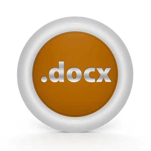 .docx circulaire pictogram op witte achtergrond — Stockfoto