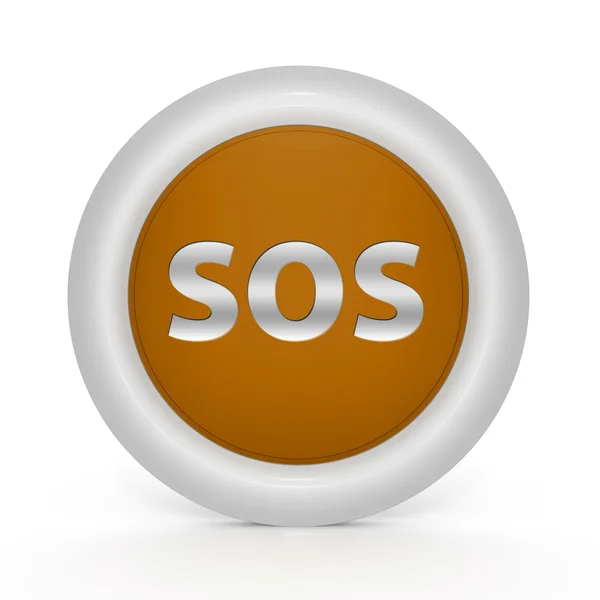 SOS circular icon on white background — Stock Photo, Image