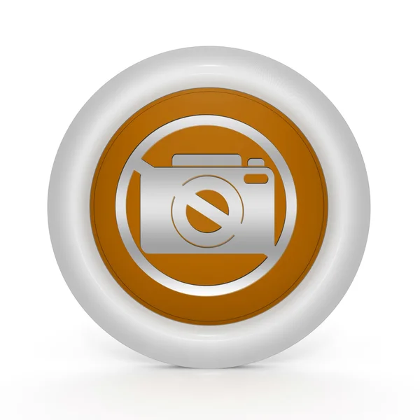 Запрет съемки круговой значок на белом фоне — стоковое фото