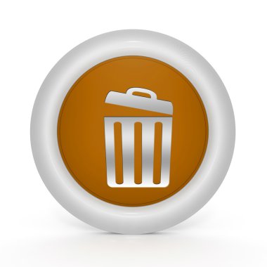 beyaz zemin üzerinde dairesel simgesini çöp kutusu