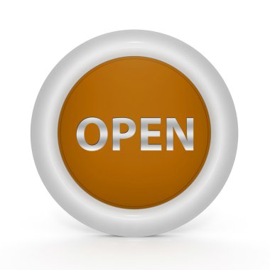 beyaz zemin üzerinde dairesel simgesini açın.