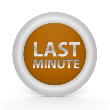 Son dakika dairesel simgesi beyaz arka plan üzerinde