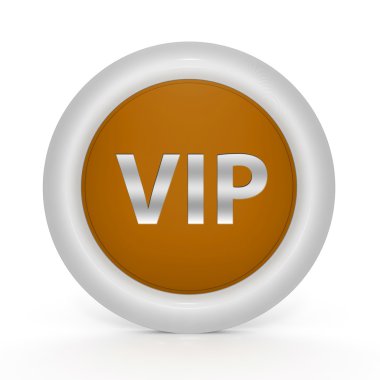 VIP dairesel simgesi beyaz arka plan üzerinde
