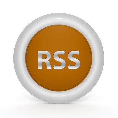 RSS dairesel simgesi beyaz arka plan üzerinde
