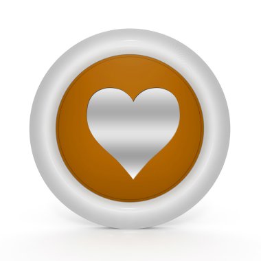 Beyaz arka plan üzerinde kalp dairesel simgesi