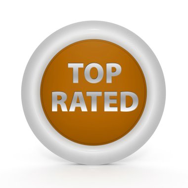 En beğenilen dairesel simgesi beyaz arka plan üzerinde