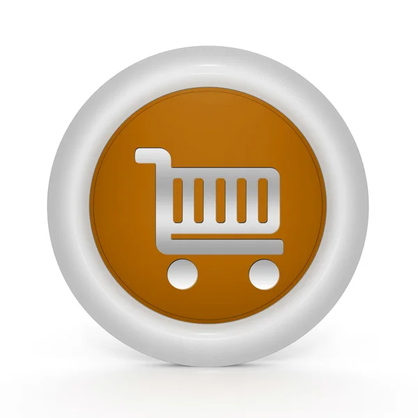 Shopping cart circular icon on white background — Stock Photo, Image