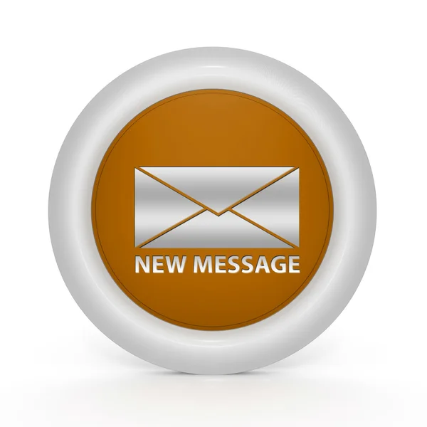 New message circular icon on white background — Stock Photo, Image