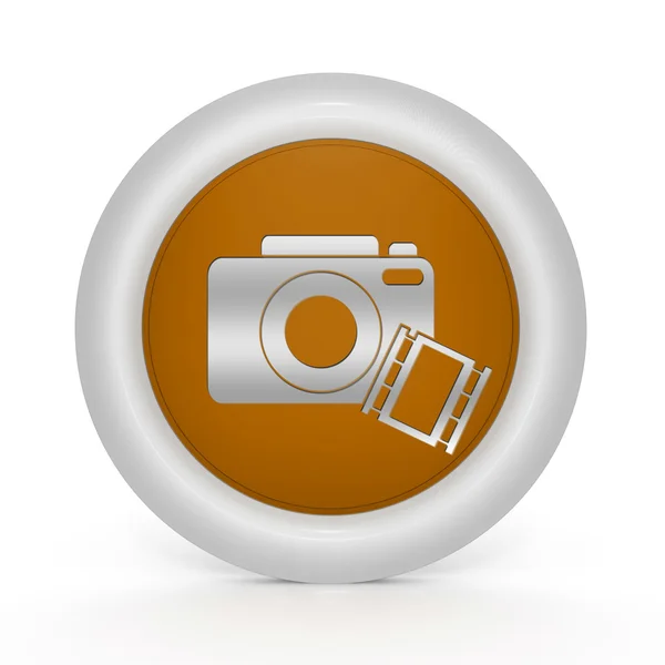 Camera circular icon on white background — Stock Photo, Image