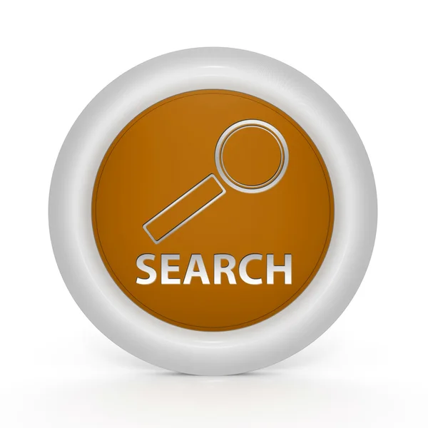 Search circular icon on white background — Stock Photo, Image