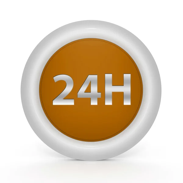 24 godziny okrągła ikona na białym tle — Zdjęcie stockowe