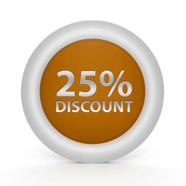 Discount 25 circular icon on white background — Stock Photo, Image