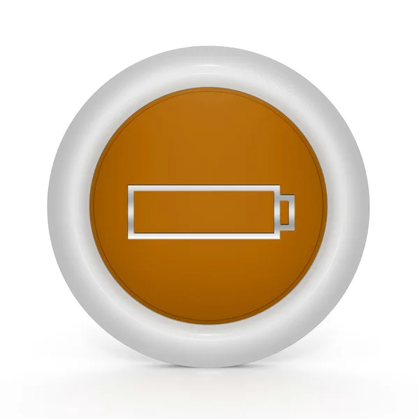 Circulaire batterijpictogram op witte achtergrond — Stockfoto