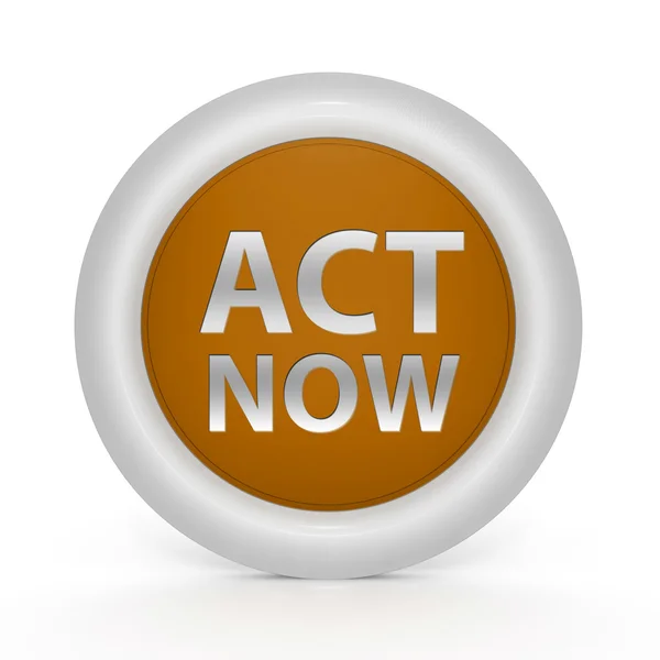 Act now circular icon on white background — Stock Photo, Image