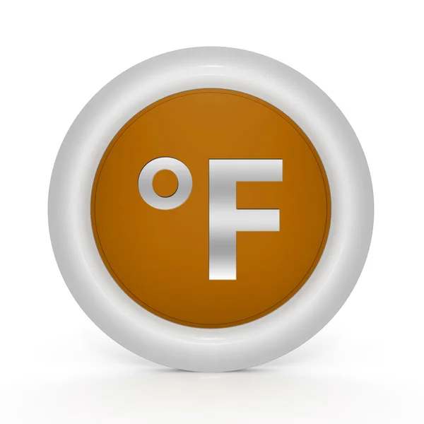 Stupně Fahrenheita kulatá ikona na bílém pozadí — Stock fotografie