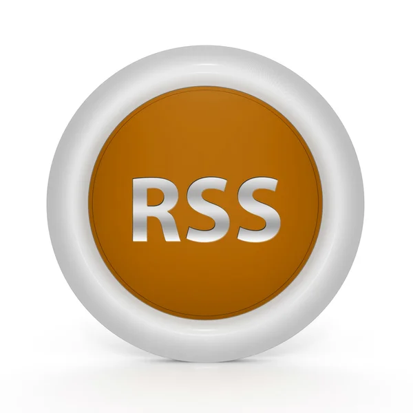 RSS icona circolare su sfondo bianco — Foto Stock