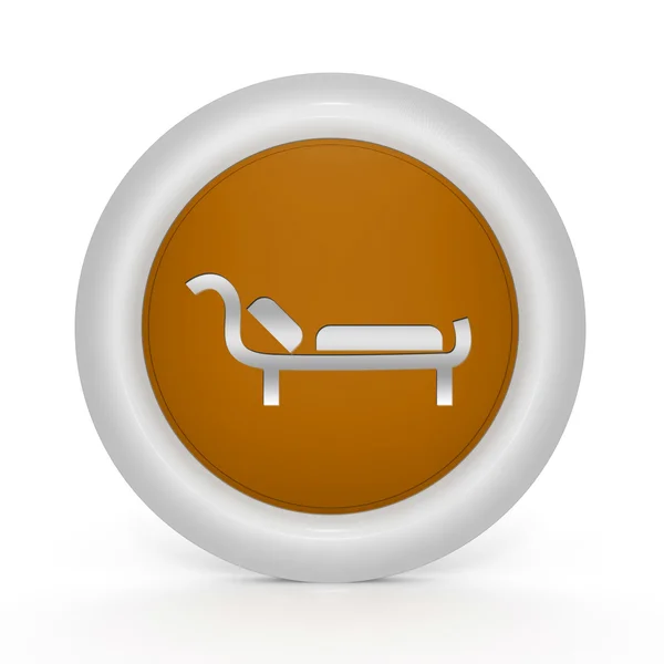 Bed circular icon on white background — Stock Photo, Image